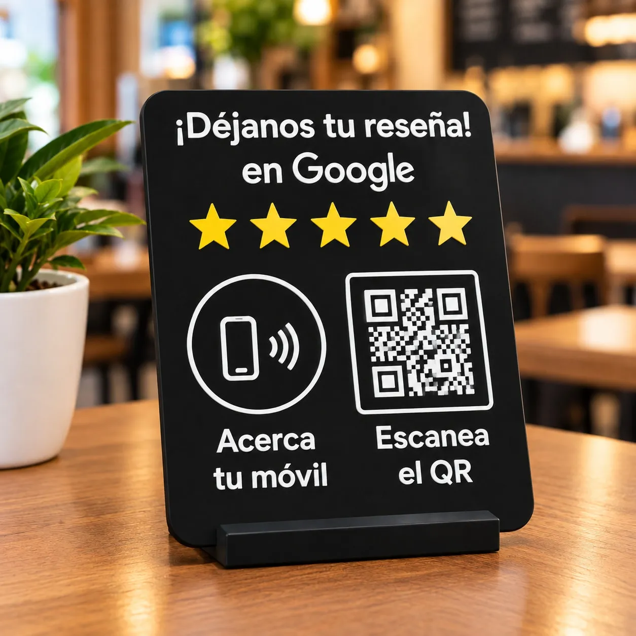 PanotStudio review plate in black on a restaurant table
