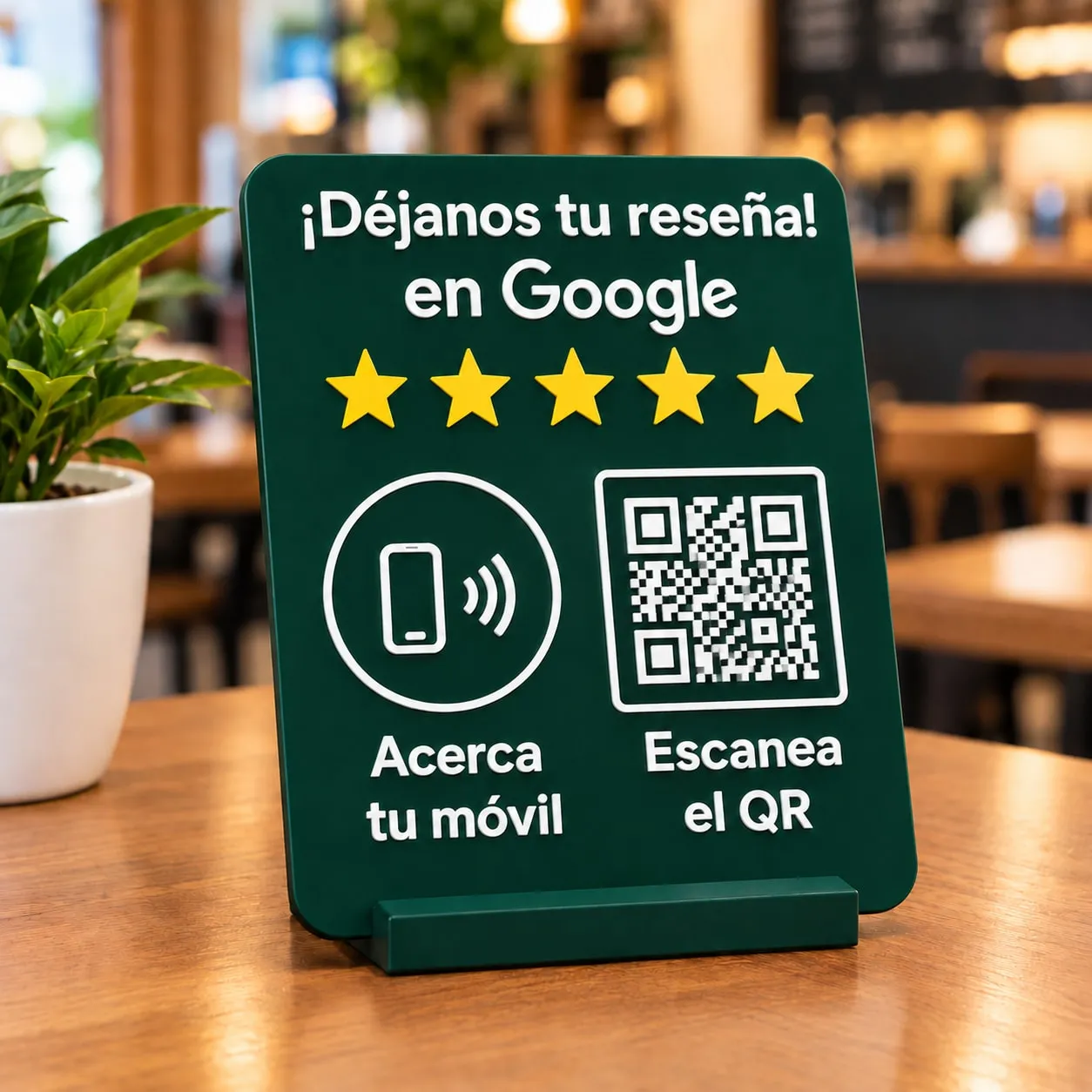 PanotStudio review plate in green on a restaurant table