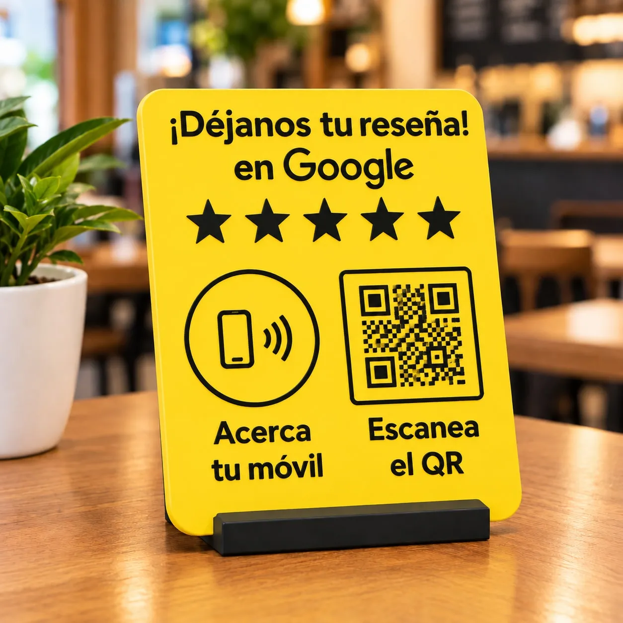 PanotStudio review plate in yellow on a restaurant table